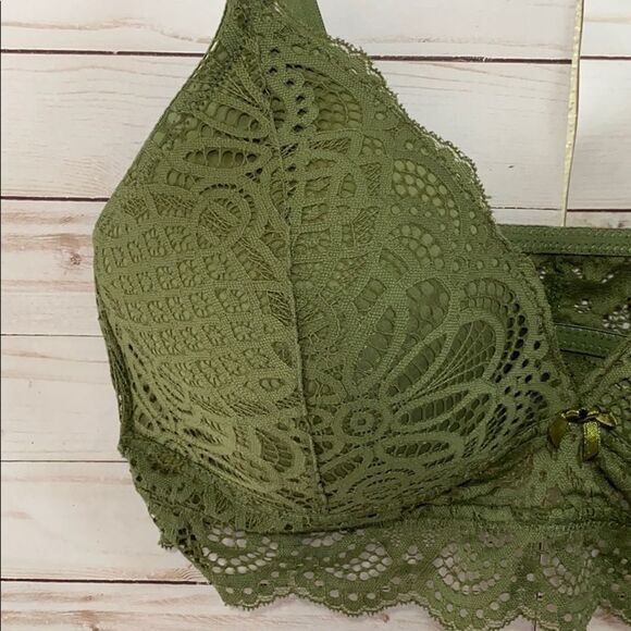 Rafaella Green Lace Bralette Adjustable Strap - Picture 2 of 13